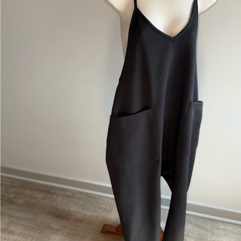 Patterned Black Jumpsuit